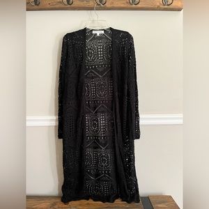 Long crotchet sweater jacket- Size M